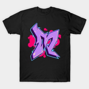 Letter M - Graffiti Street Art Style T-Shirt